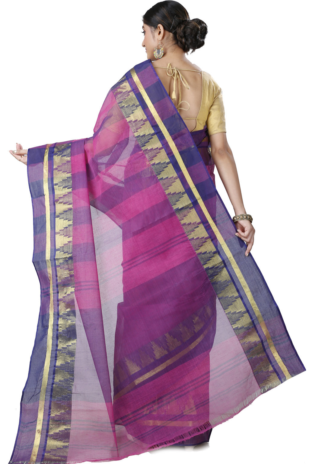 Purple Pure Cotton Vrinda Tant Saree (1097)